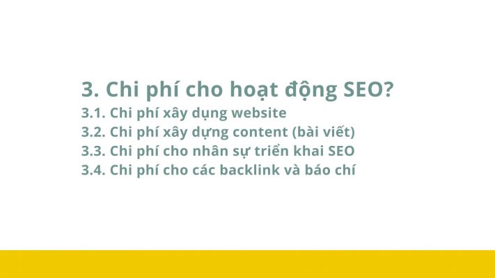 chi phi cho hoat dong seo