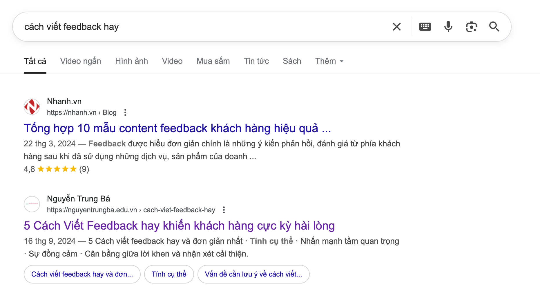 Bài viết chuẩn SEO mẫu về cách viết feedback hay đang top Google