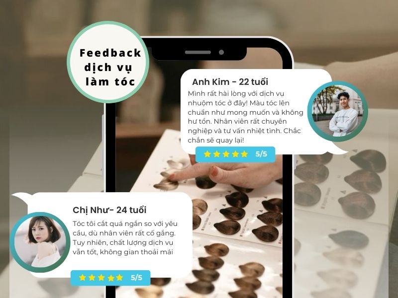 Mẫu feedback hay cho dịch vụ làm tóc salon