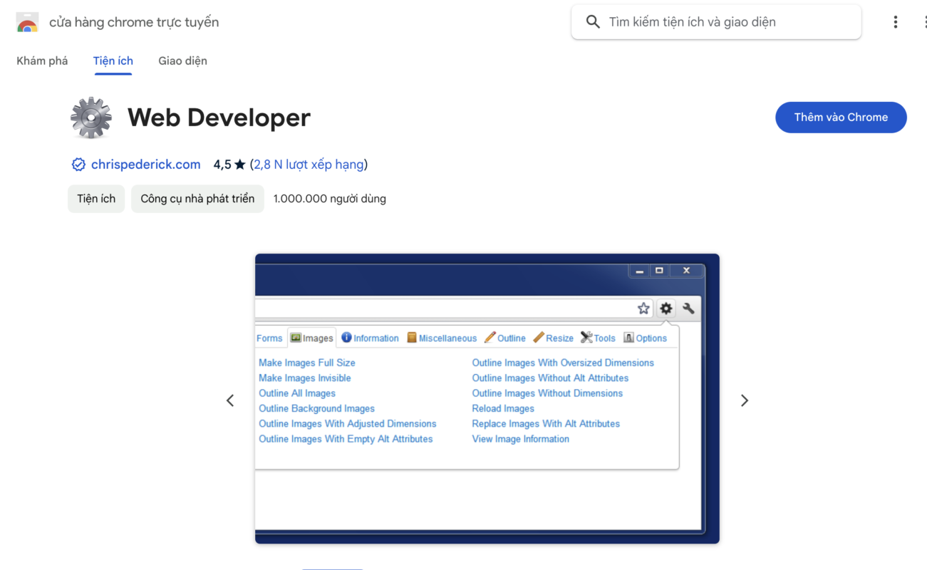 Cách dùng Web Developer Extension để xem cấu trúc heading trong bài viết chuẩn SEO
